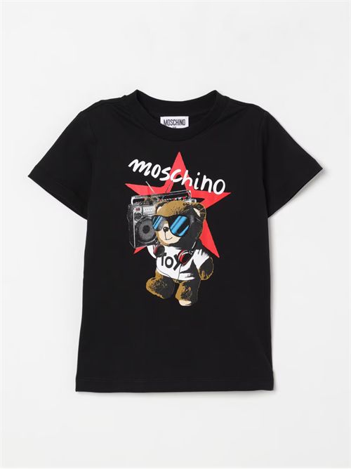 T-shirt in cotone con stampa Teddy Moschino MOSCHINO KIDS | HXM04KLAA24//60100